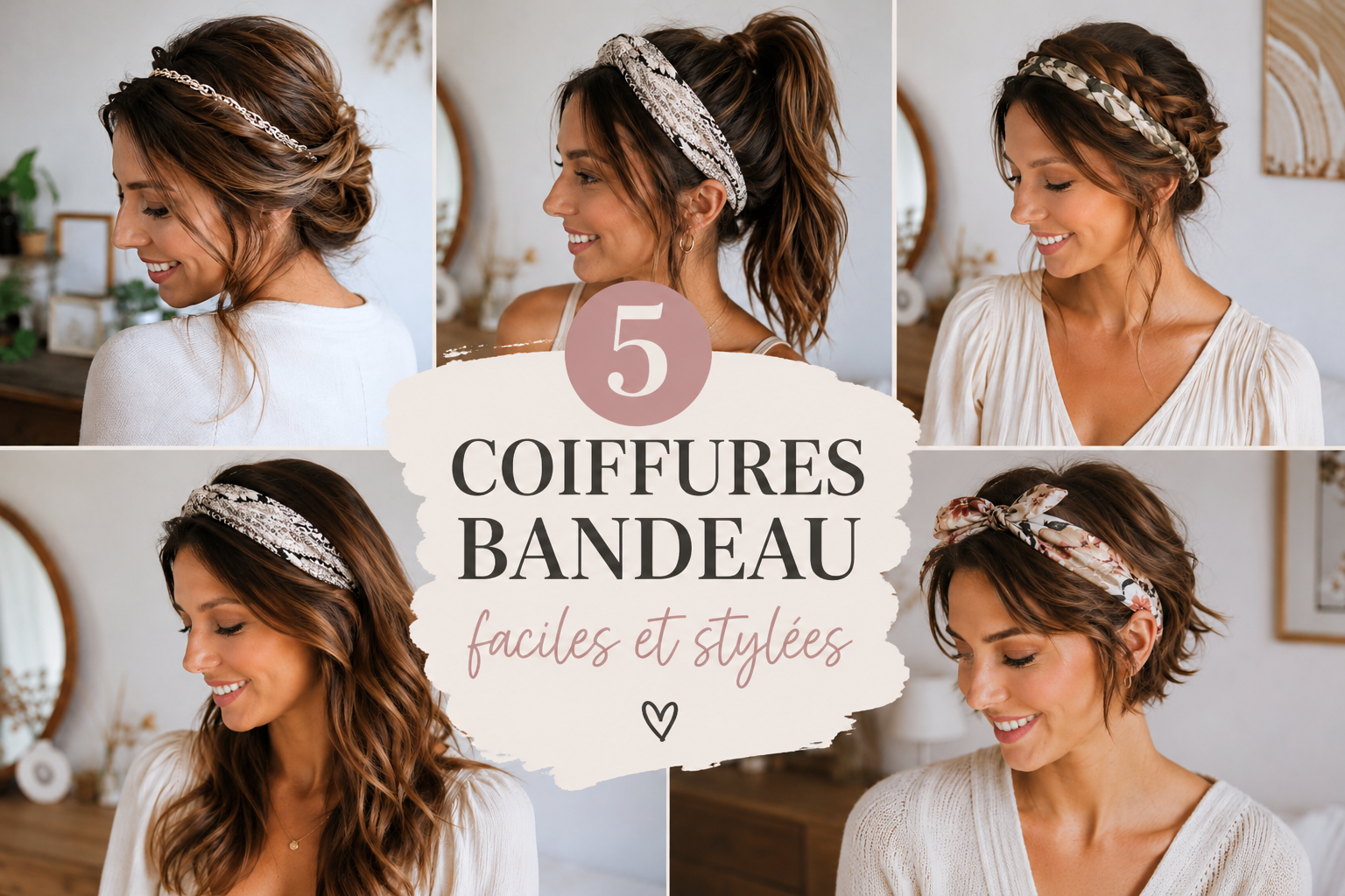 5 Coiffures Tendance et Faciles à Réaliser avec un Bandeau Cheveux