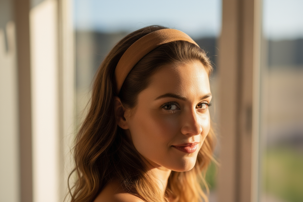 Cheveux lâchés et bandeau : le duo parfait pour un look naturel
