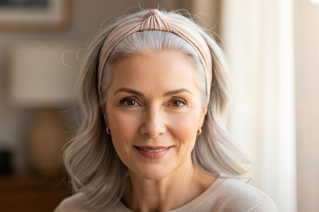 Tutoriel coiffure : Comment porter un bandeau pour cacher la repousse des cheveux blancs ?