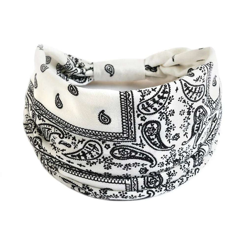 Bandeau cheveux bandana blanc