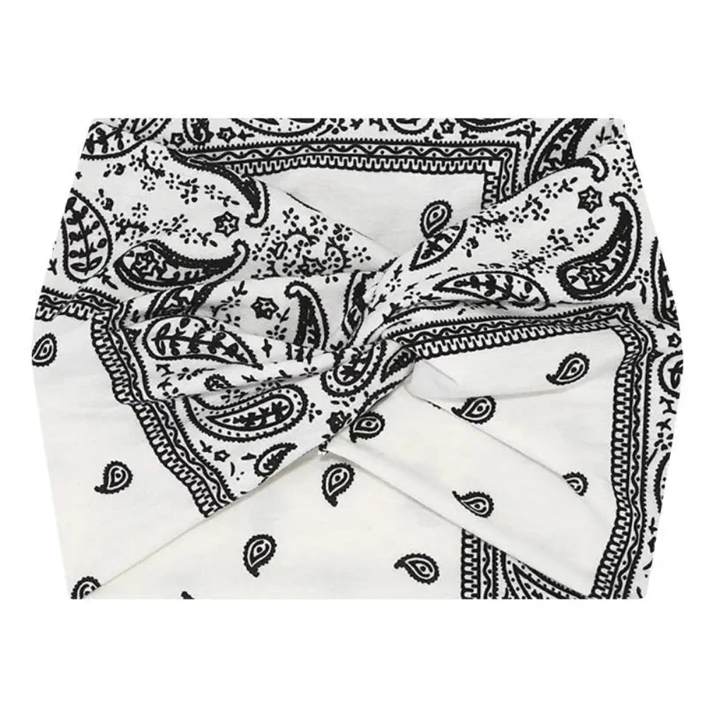 Bandeau Bandana Extra Large Blanc - bandeau cheveux femme