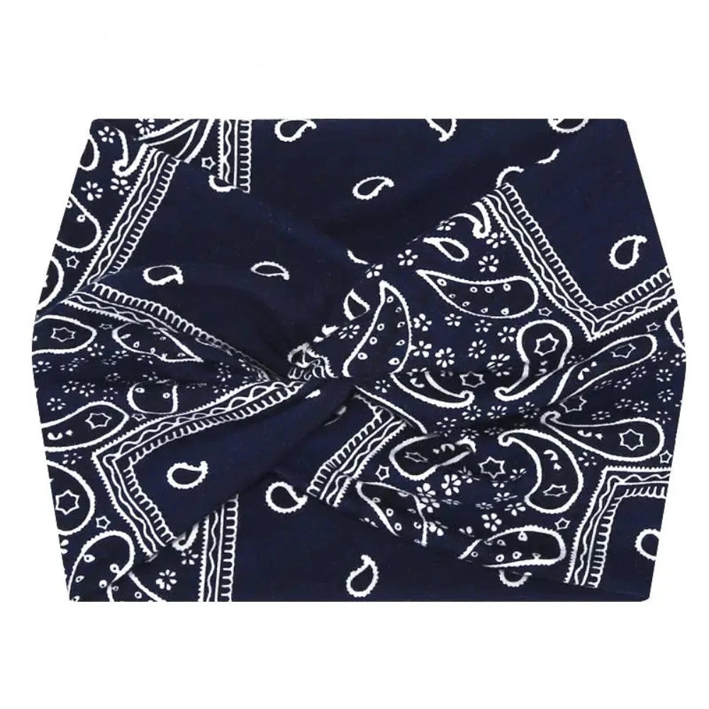 Bandeau Bandana Extra Large Bleu Marine- bandeau cheveux femme