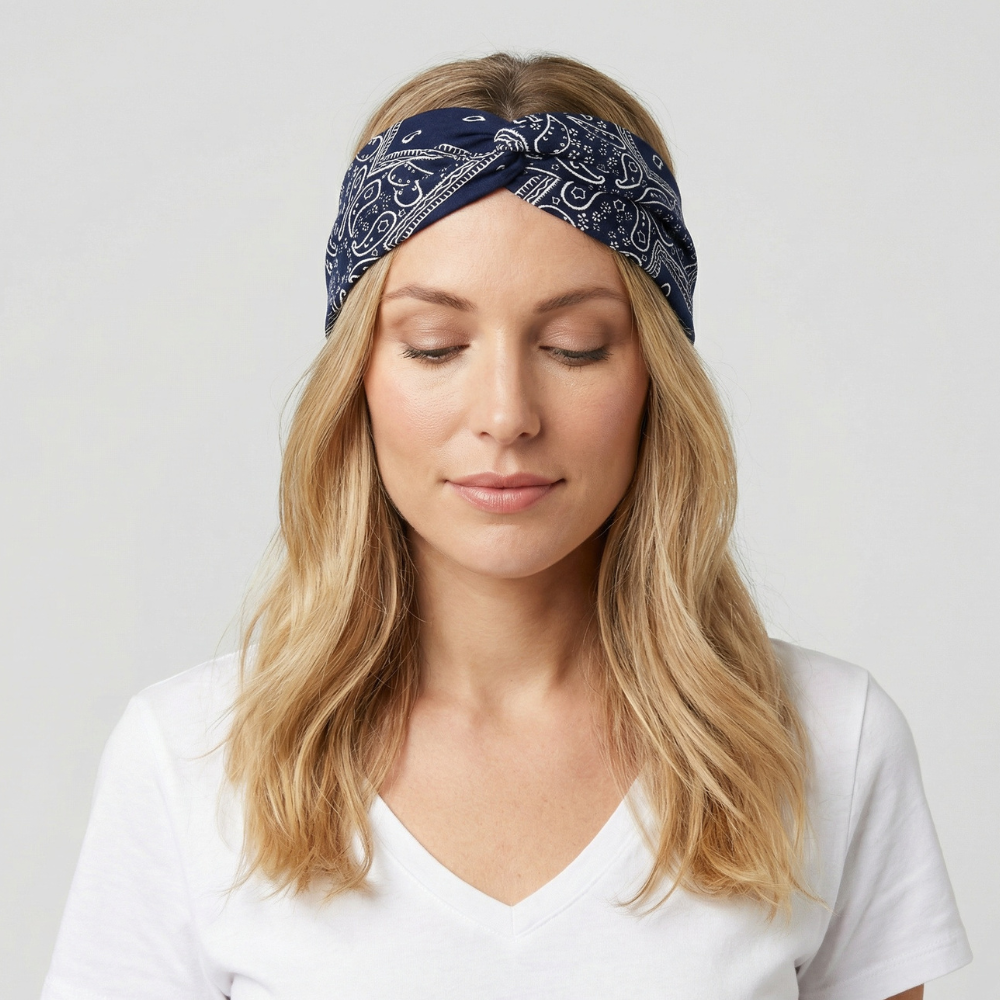 Bandeau Bandana Extra Large Bleu Marine - Bandeau Bandana
