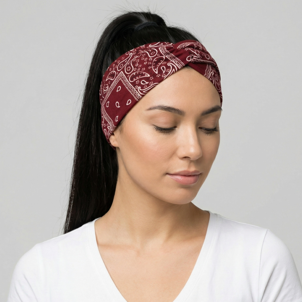 Bandeau Bandana Extra Large Bordeaux - large bandeau