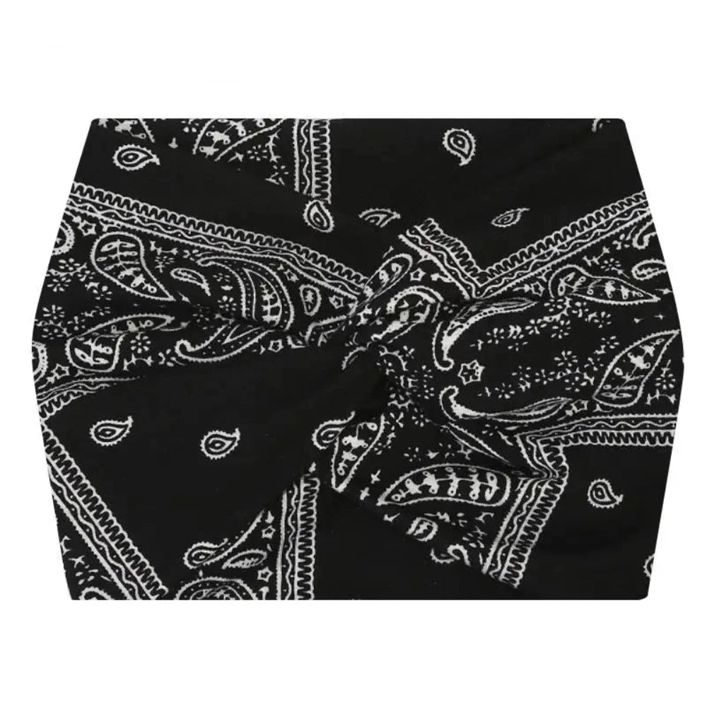 Bandeau Bandana Extra Large Noir - Bandeau cheveux femme