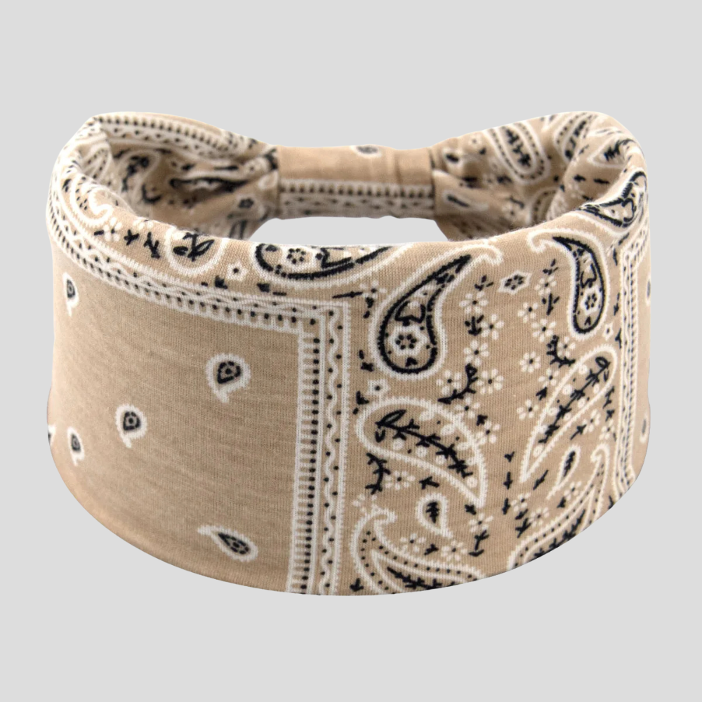 Bandeau Bandana Femme Beige - bandeau cheveux femme modele design bandana