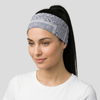 Bandeau Bandana Femme Gris Souris - bandeau cheveux femme mannequin brune avec les cheveux attaché