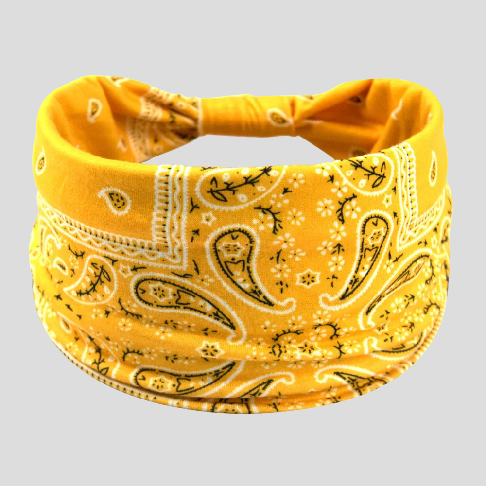 Bandeau Bandana Femme Jaune - bandeau cheveux femme modele atypique
