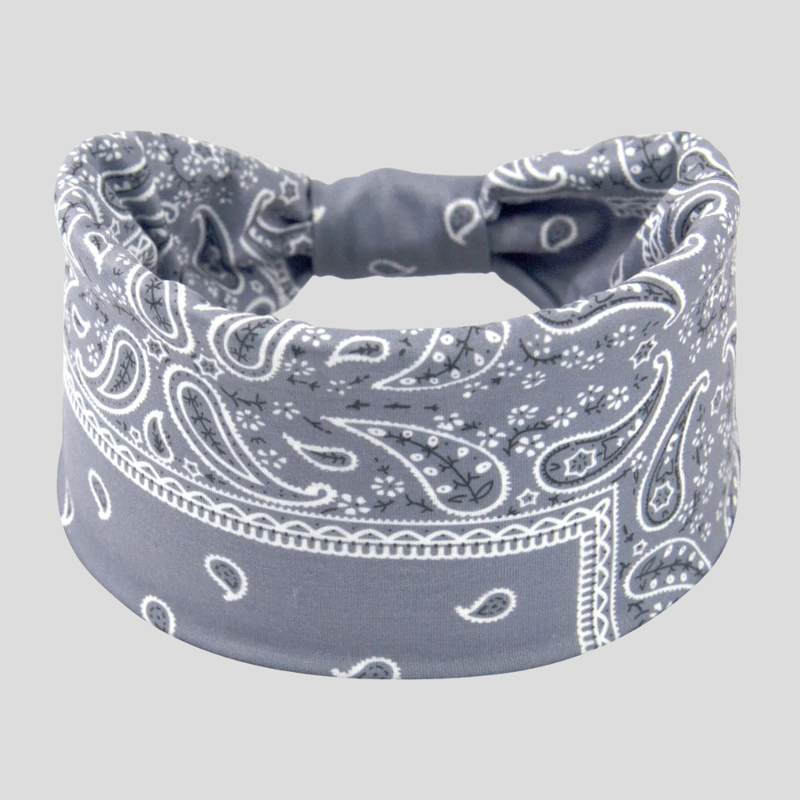 Bandeau Bandana Homme Gris Souris - Bandeau Homme cheveux mannequin brun ténébreux cheveux mi long
