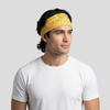 Bandeau Bandana Homme Jaune - Bandeau homme cheveux mannequin avec des cheveux brun mi-long
