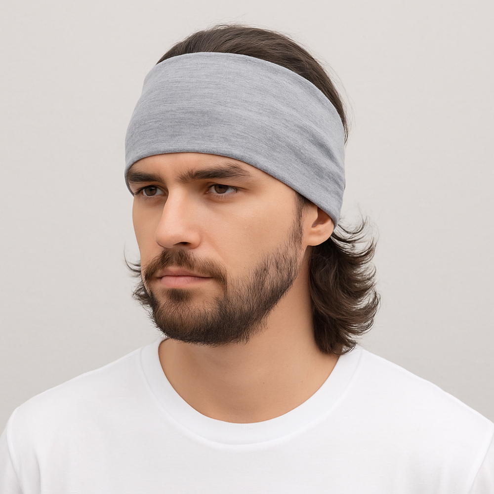 Bandeau Cheveux Homme Large Gris - bandeau cheveux homme