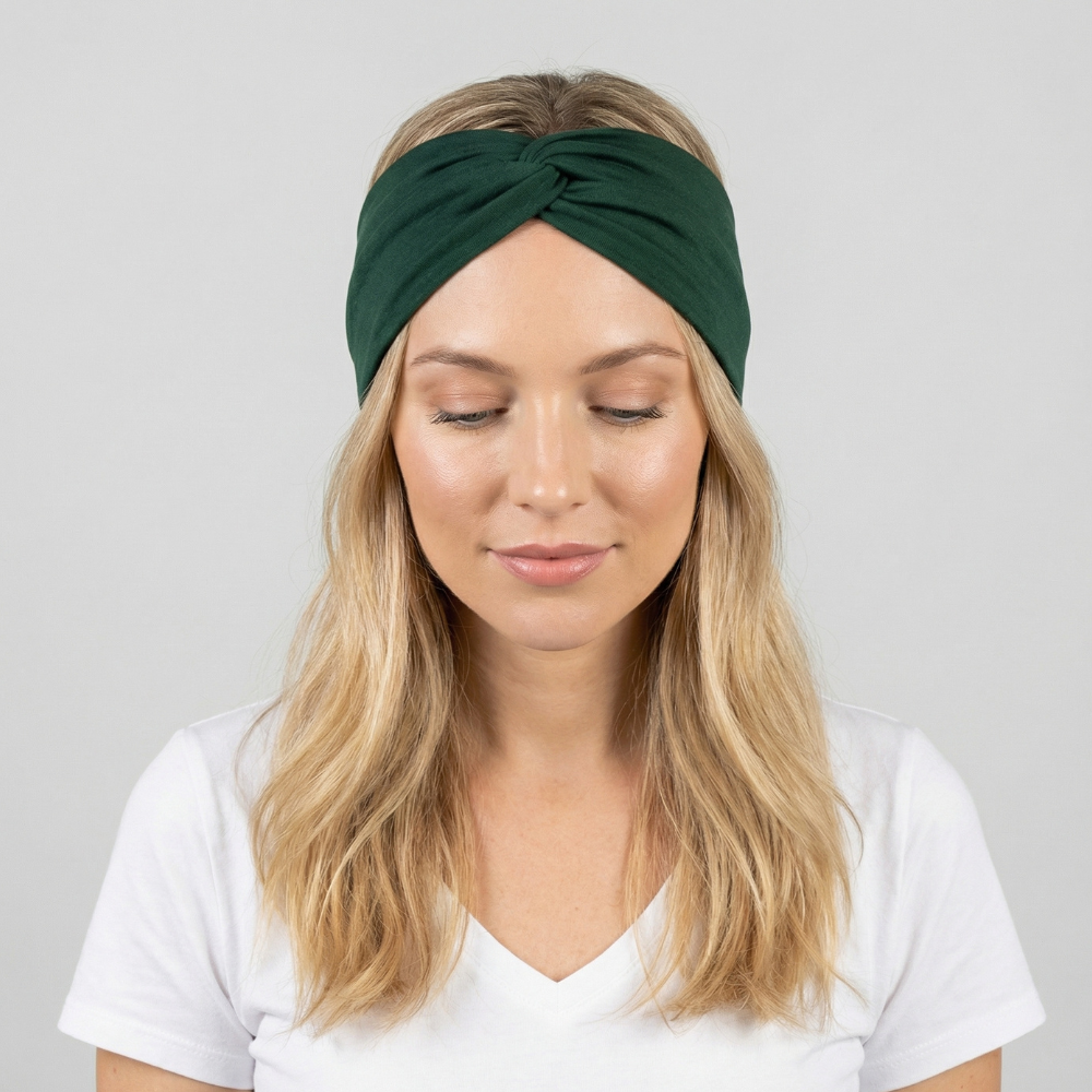 Bandeau Extra Large Cheveux Femme Vert Sapin - large bandeau