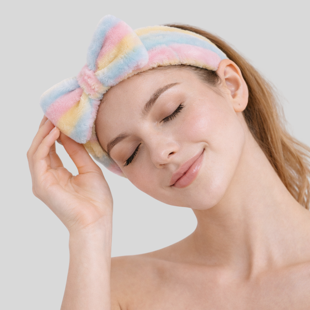 Bandeau Maquillage Tricolore Pastel - bandeau femme soin