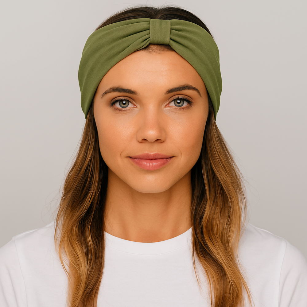 Bandeau large femme vert - Bandeau cheveux femme