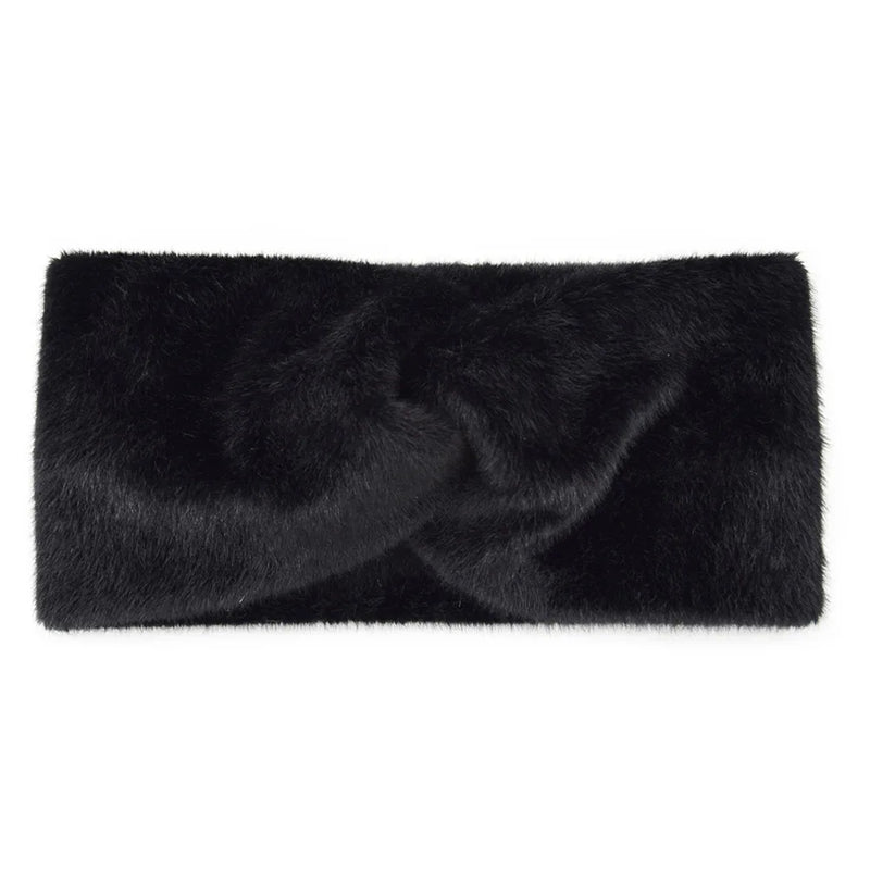 bandeau cheveux noir en laine - bandeau cheveux femme