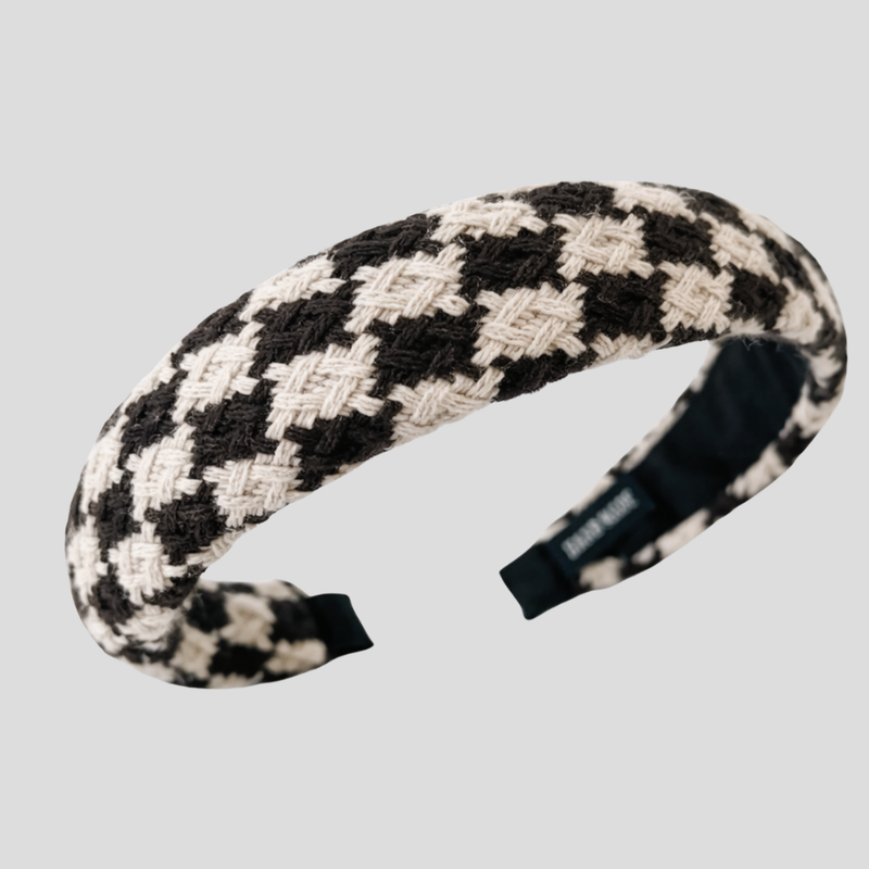 Serre Tete Motif Pied de Poule - serre tete femme mannequin blonde au cheveux long