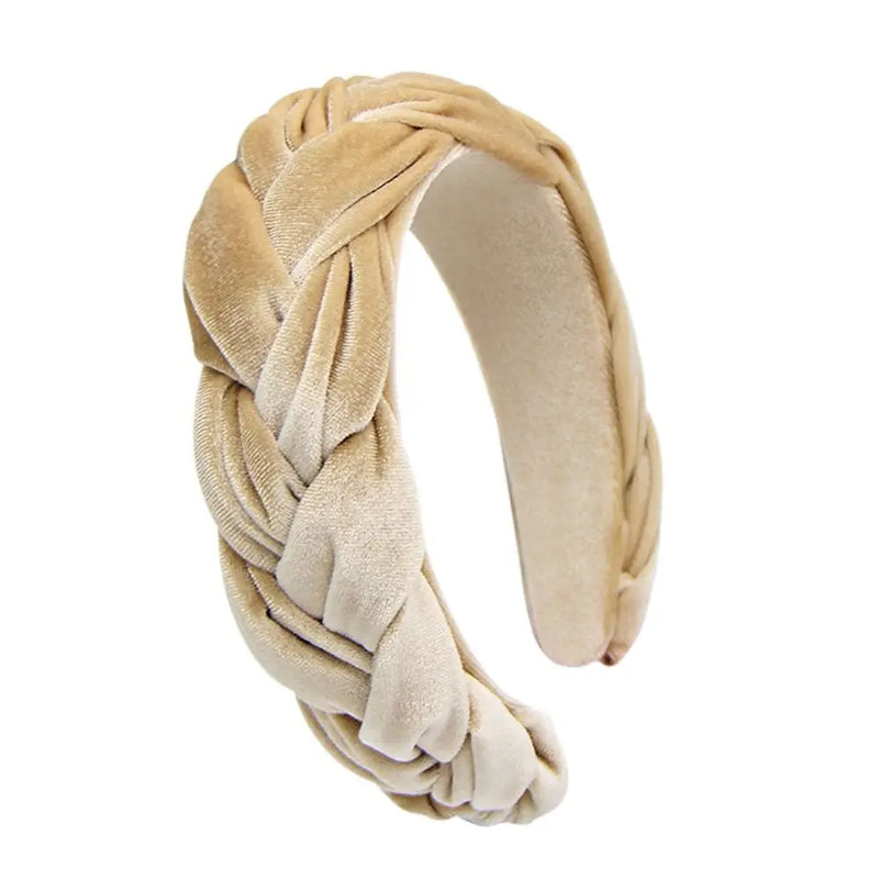 Serre tete velours ivoire - serre tete femme