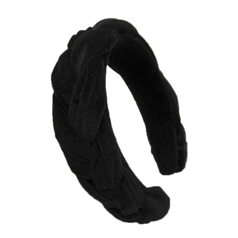 Serre tete velours tresse noir - serre tete femme