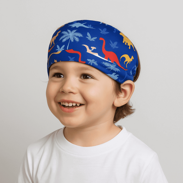 Lot De 4 Bandeaux De Sport Enfant Garçon - Motifs Dinosaure Et Football - Tissu Respirant, Anti-transpiration