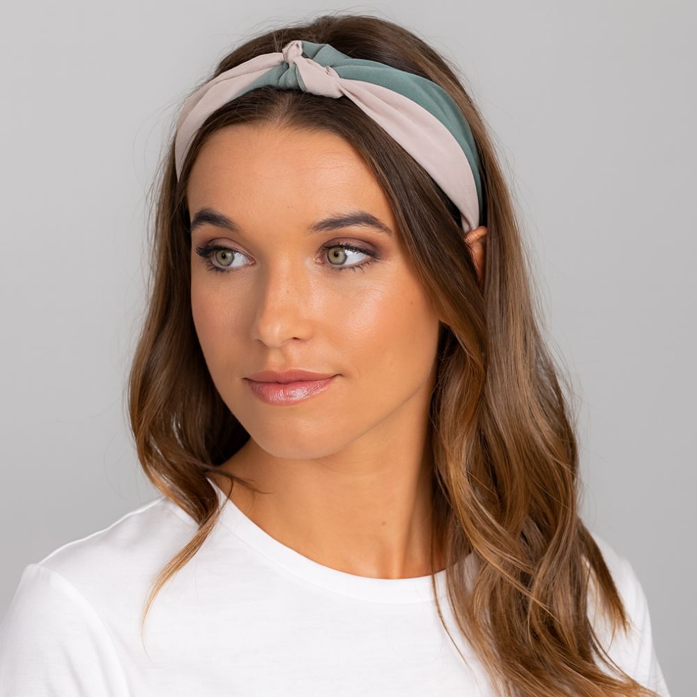 bandeau cheveux femme gris et rose - bandeau cheveux fin