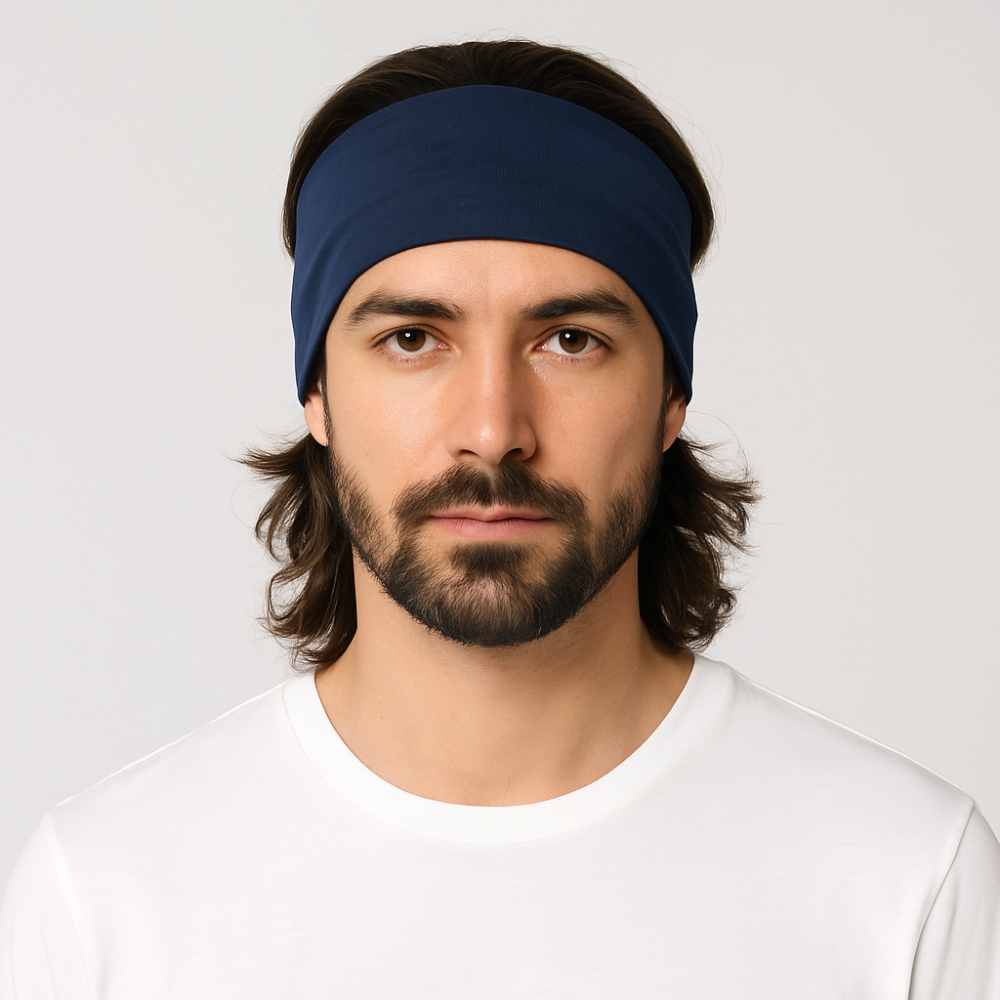 E Tronic Bandeau De Sport - Design Unique Avec Bande Intérieure Pour Maintenir Le Bandeau Cheveux En Place - Tissu Anti-Transpirant - Taille Unique Homme Femme - Gris