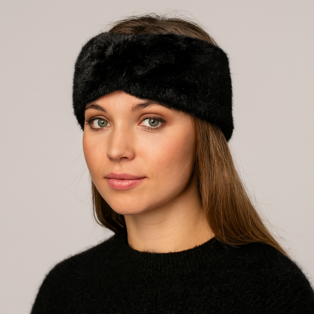 bandeau cheveux noir en laine - bandeau cheveux femme