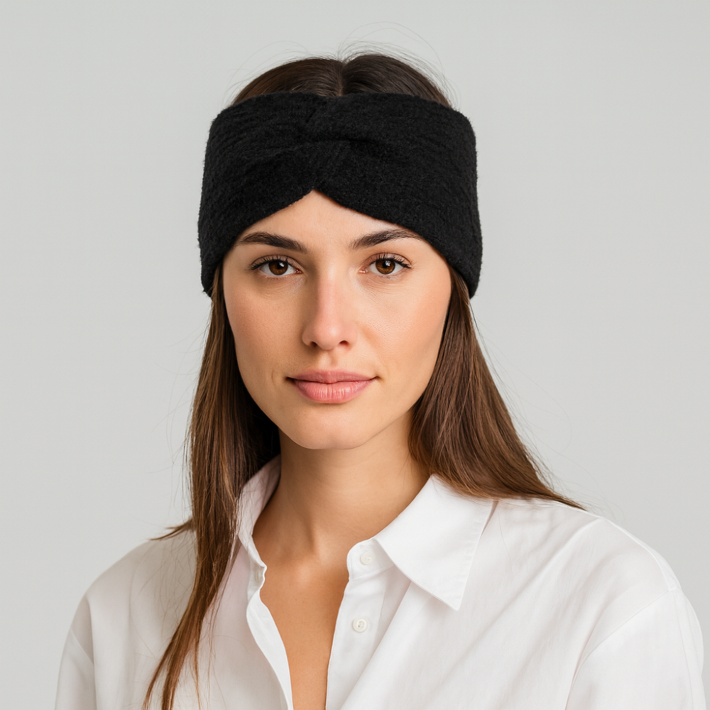 bandeau cheveux noir tricot - bandeau cheveux femme