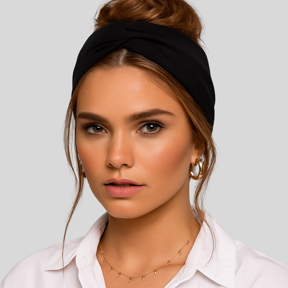 bandeau croisé noir - bandeau cheveux femme