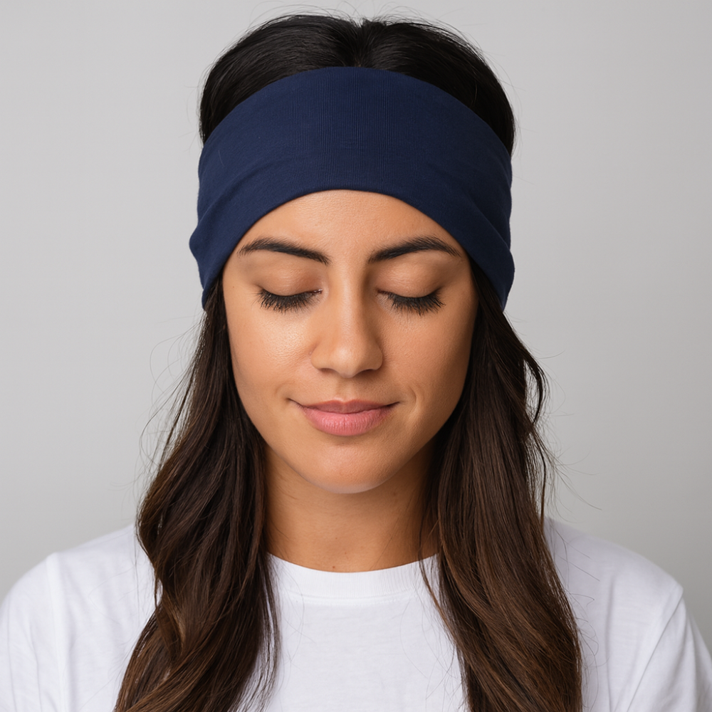 bandeau large cheveux bleu marine - bandeau cheveux femme