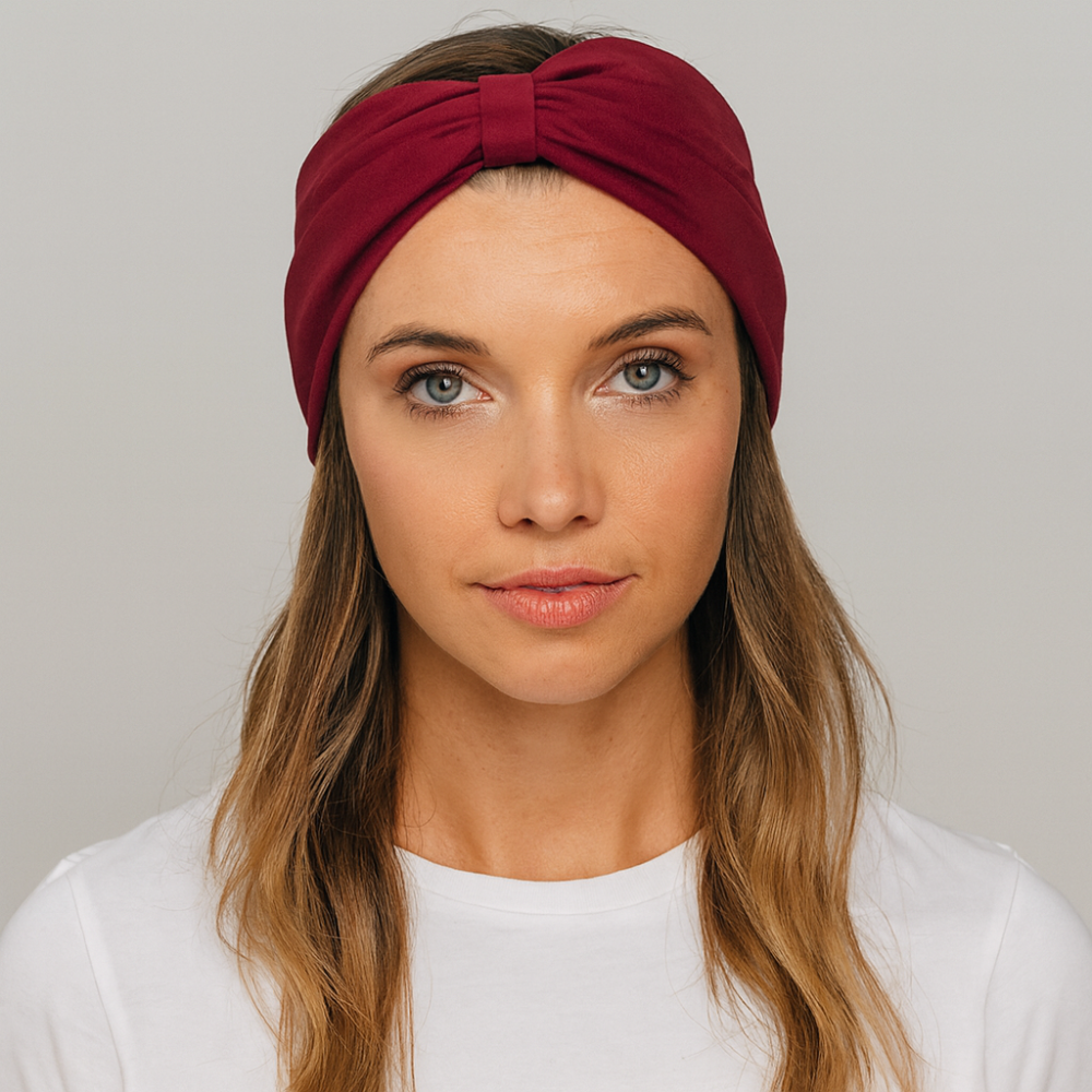 bandeau large cheveux bordeaux - bandeau cheveux femme