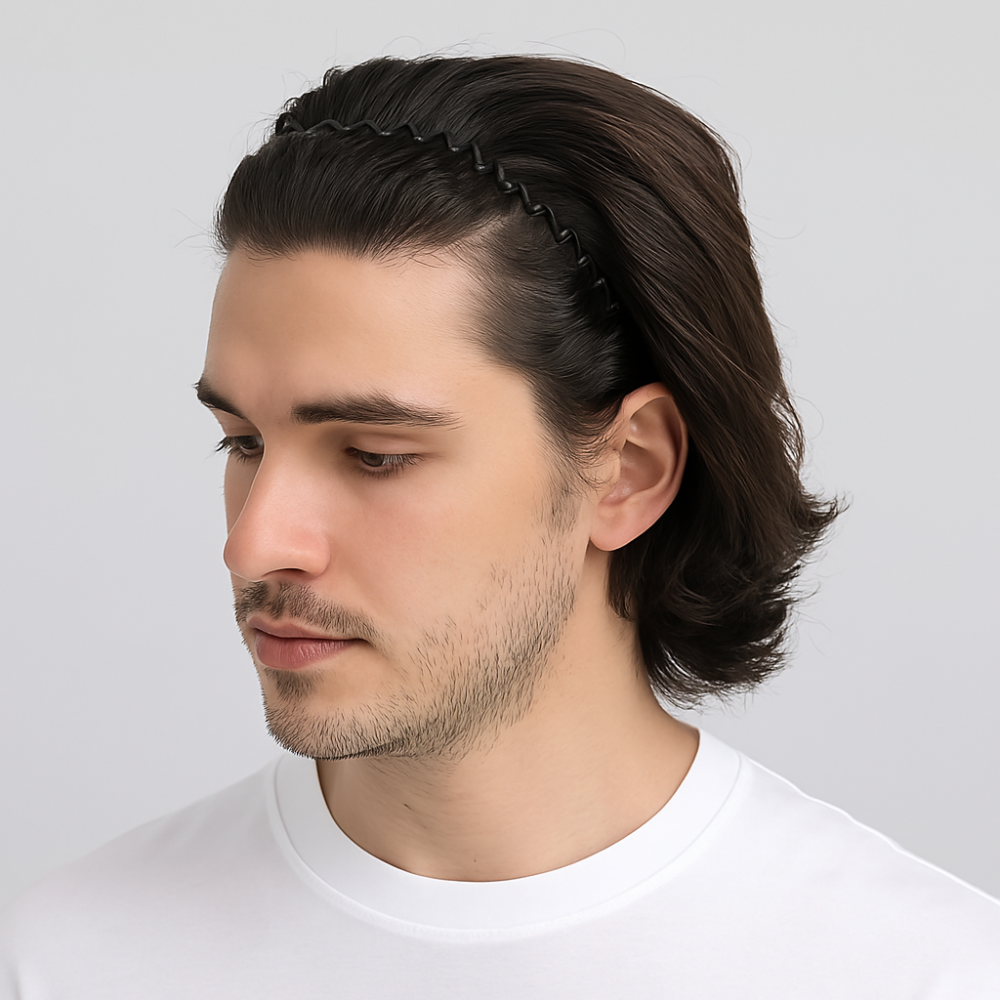 serre tete homme zig zag 